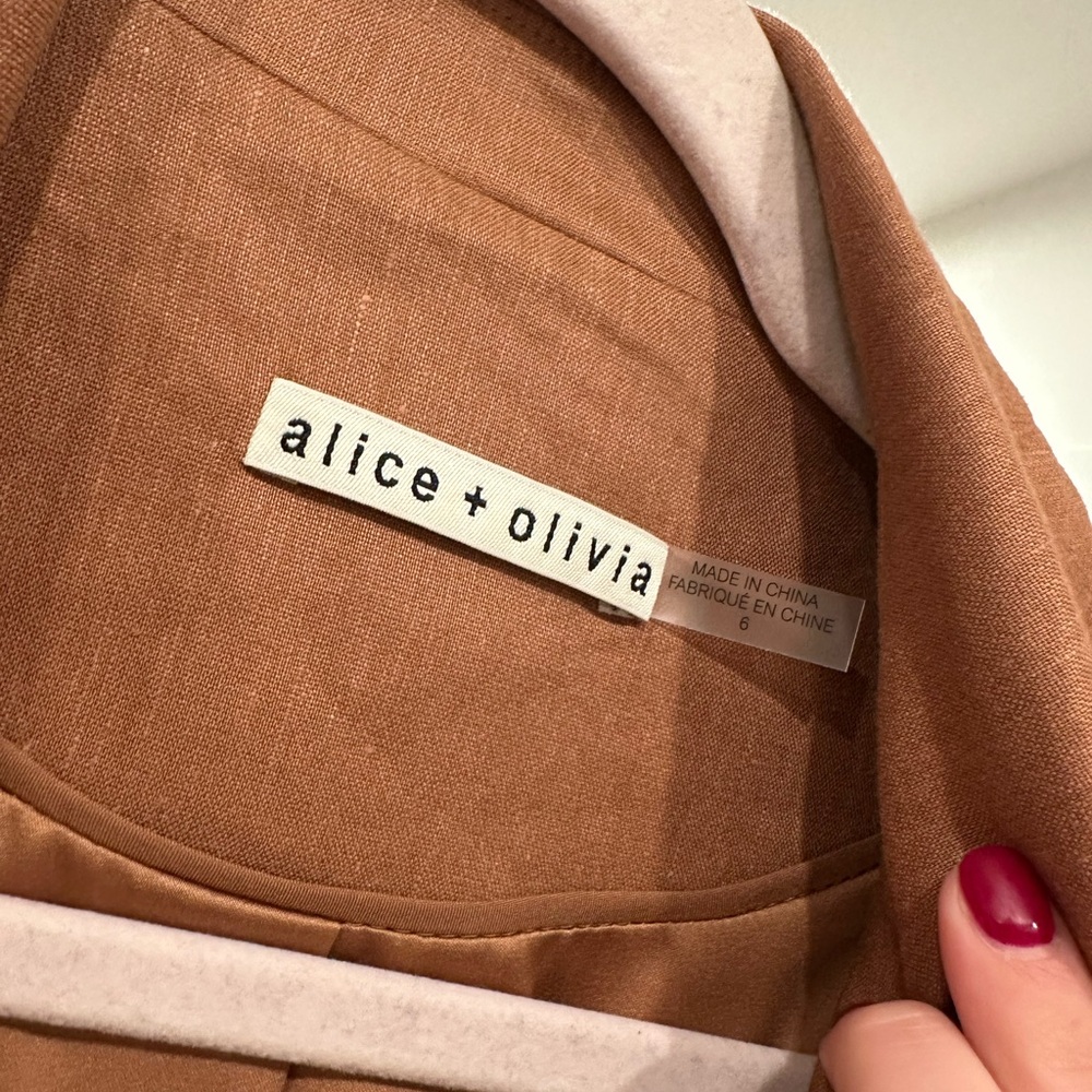 Alice + Olivia Tan Blazer with Gold Accents - Picture 4 of 4